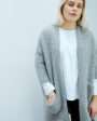 AV VAC267 Long cardi in grey chine Cheap