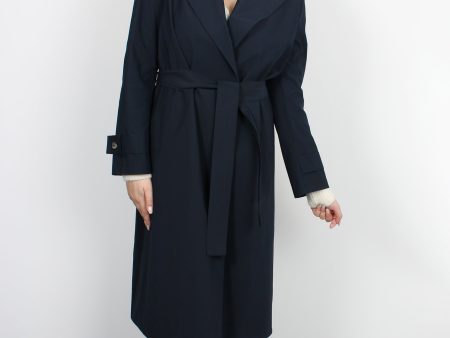 Harris Wharf London navy trench coat Cheap