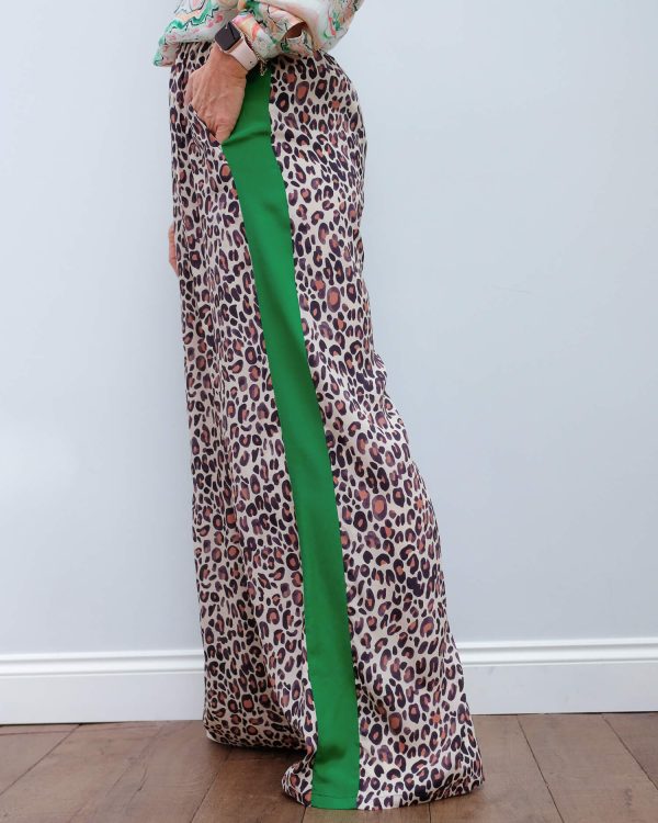 PP Kylie trousers in leopard 04 green stripe Online Sale