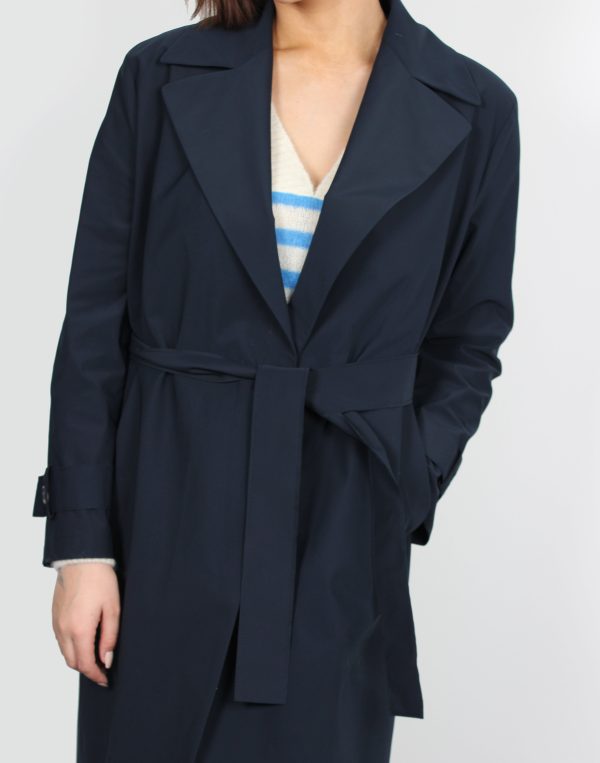 Harris Wharf London navy trench coat Cheap