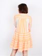 Ella Dress 193 in Neon Orange and Off White For Cheap