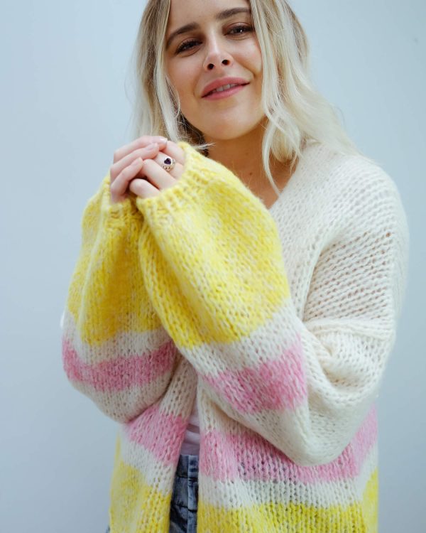 SLF Mellow cardi in yellow stripe For Discount