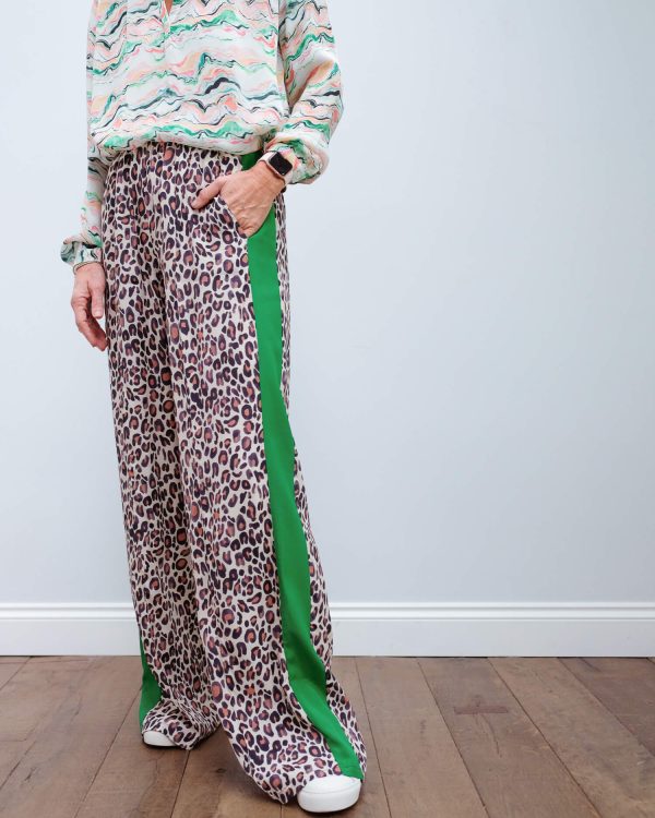 PP Kylie trousers in leopard 04 green stripe Online Sale