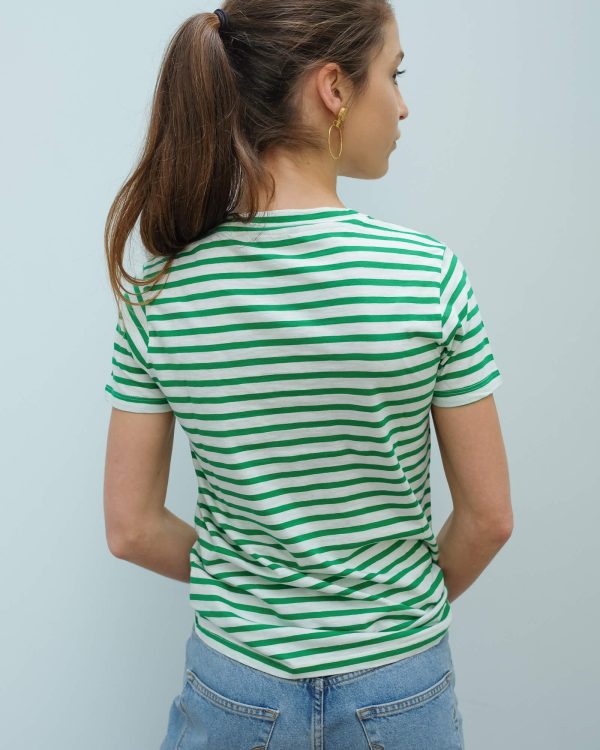 AB 153229 Tee with chain embroidery in green Supply