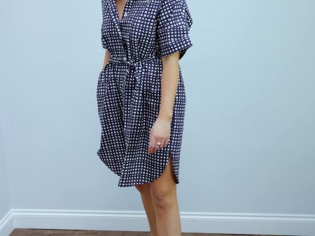 LOR Ni checked dress in navy Supply