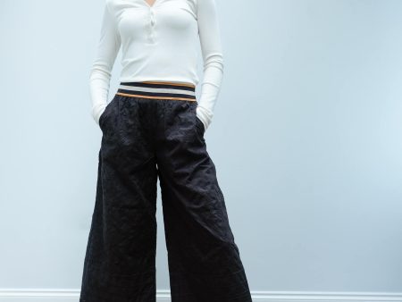 AB 151252 Broderie pants with sporty elastic in black Cheap