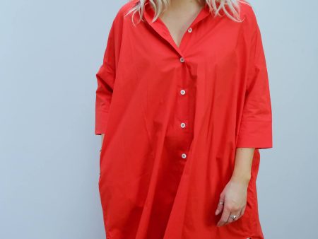 LOR Milo poplin dress in red Supply