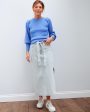 SLF Alma long denim skirt in light blue Online now