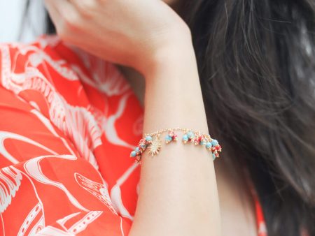 Coral and turquoise star bracelet Supply