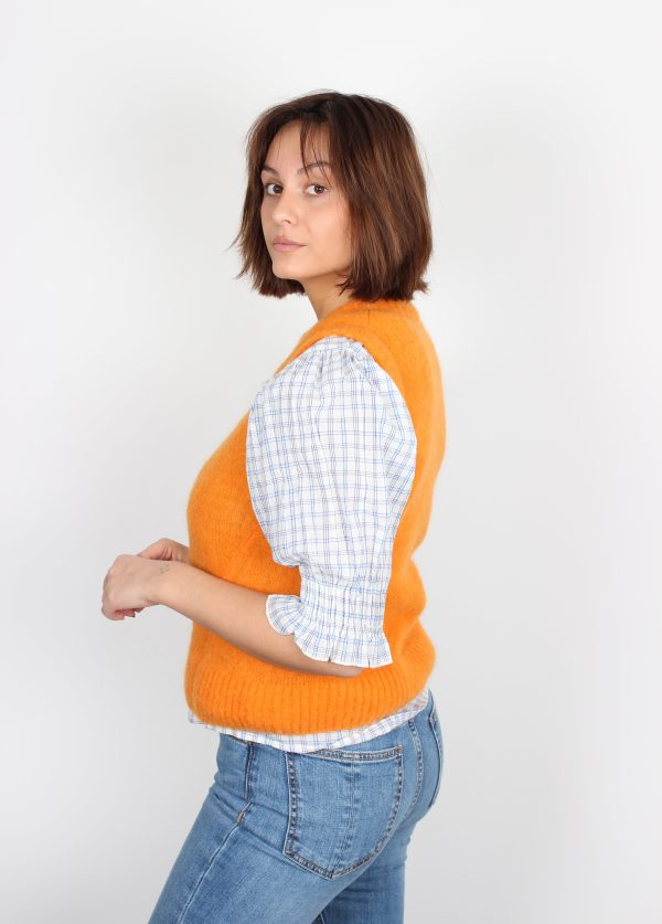 Leon & Harper Mochi sleeveless orange knit Cheap