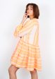 Ella Dress 193 in Neon Orange and Off White For Cheap