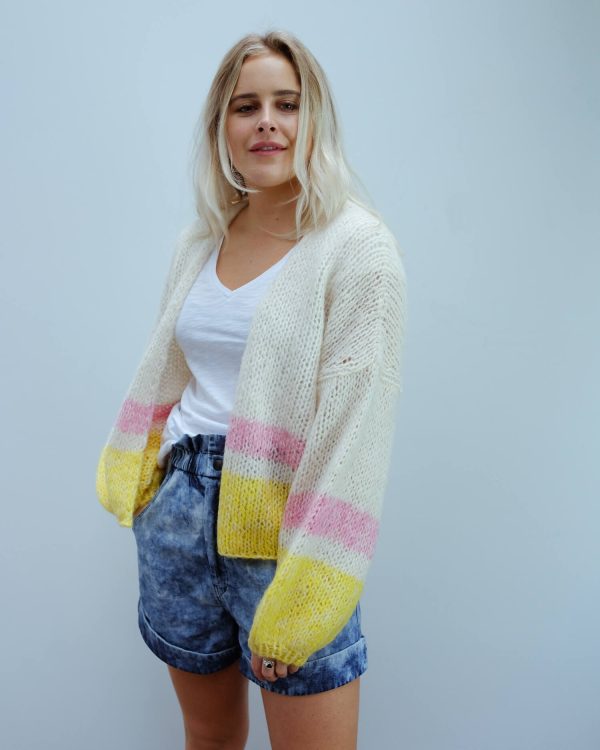 SLF Mellow cardi in yellow stripe For Discount