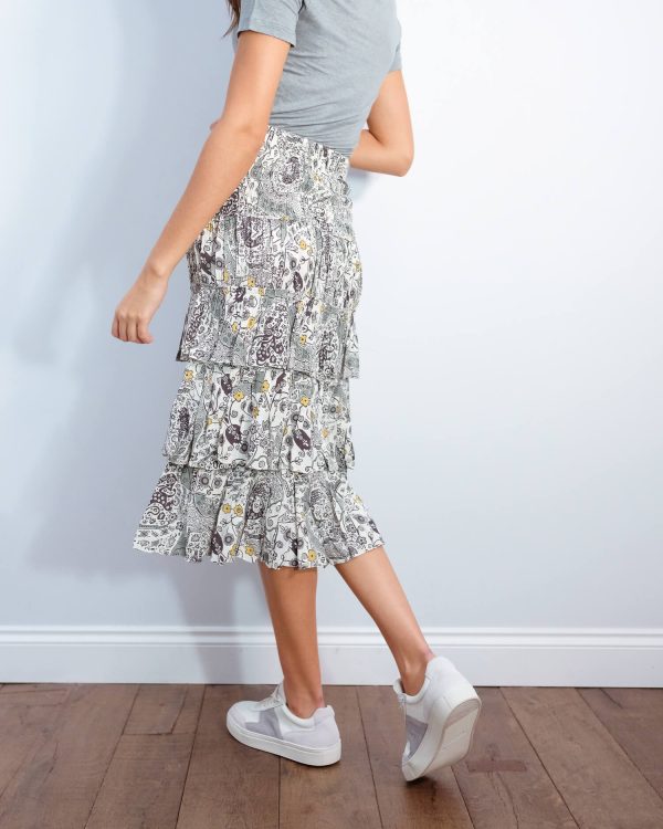 IM Cencia printed skirt in ecru For Cheap