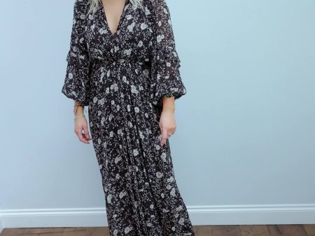 IM Estine printed dress in black, ecru Hot on Sale