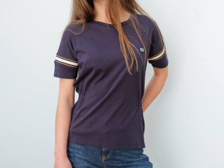 AB 151253 Soft tee with sporty rib detail in navy For Cheap