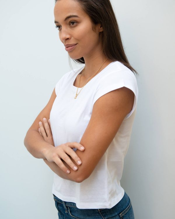 YT Cropped tee in white Online now