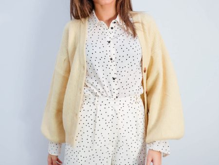 BUP Celine knit cardi in straw yellow on Sale