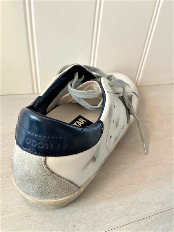 GG Superstar 102 in White with Ice Star and Blue Heel Online Sale