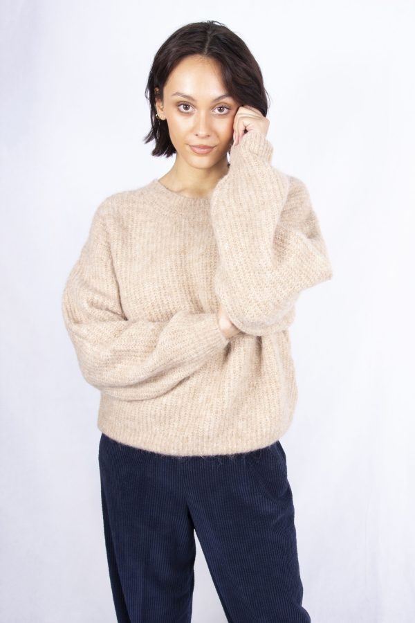 AV East 18 Sweater in Beige Melange Sale