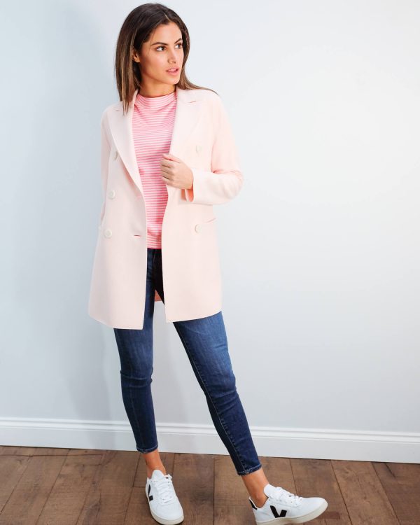 HWL Pressed wool blazer in pastel pink For Sale