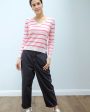 JU Boyfriend stripe Vee in blossom For Sale