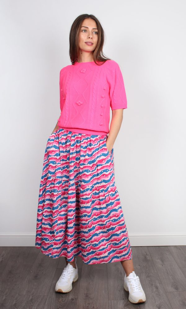 PPL Lea Skirt in Squiggle Star 01 in Pink & Blue For Cheap