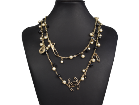 Chanel  CC Pearl Charm  Necklace on Sale