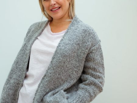 AV TUD19 Cardi in grey chine Online Sale