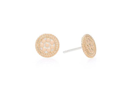 AB 1371E gold round stud earrings Hot on Sale