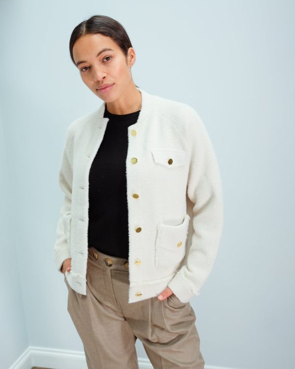 EA Wew lurex cardi in off white Online