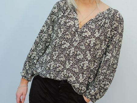 V Briana printed blouse in crocus Online Hot Sale