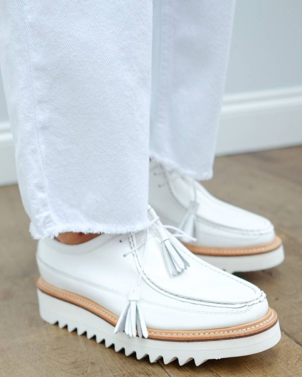 Grenson Beryl derby in white rub Discount