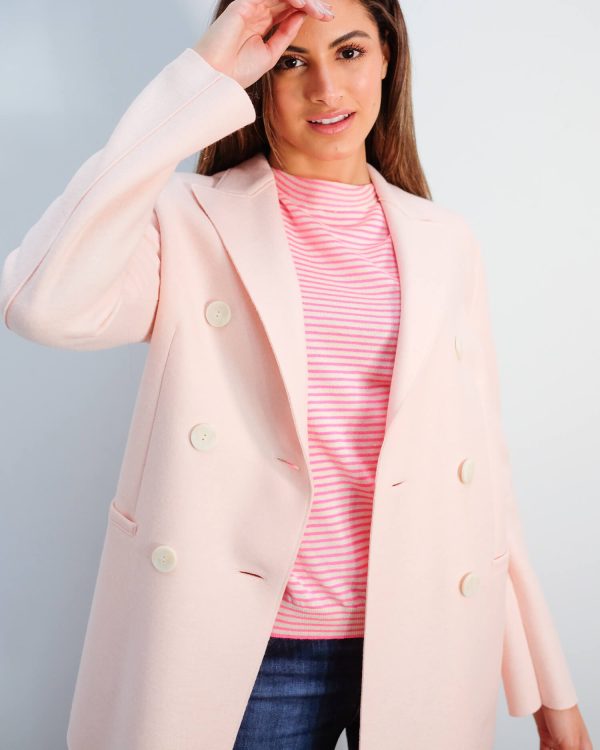 HWL Pressed wool blazer in pastel pink For Sale