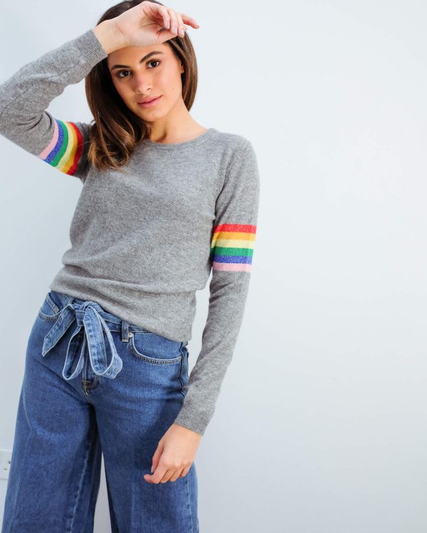 JU Lurex stripe rainbow For Cheap