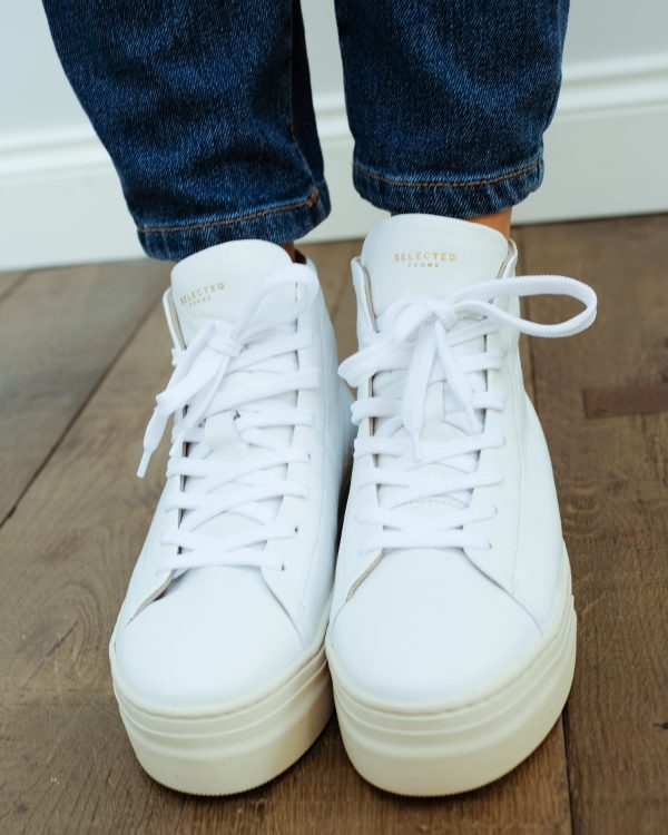 SLF Hailey hightop trainer in white For Cheap