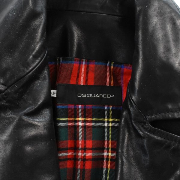 Dsquared2 Wool Leather Coat - Women s 42 on Sale