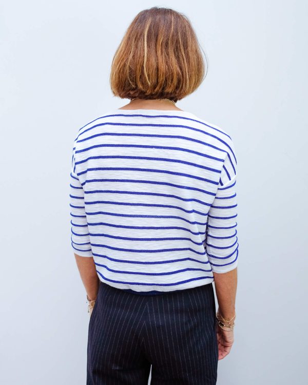 BR Ghymo stripe knit in blue For Cheap