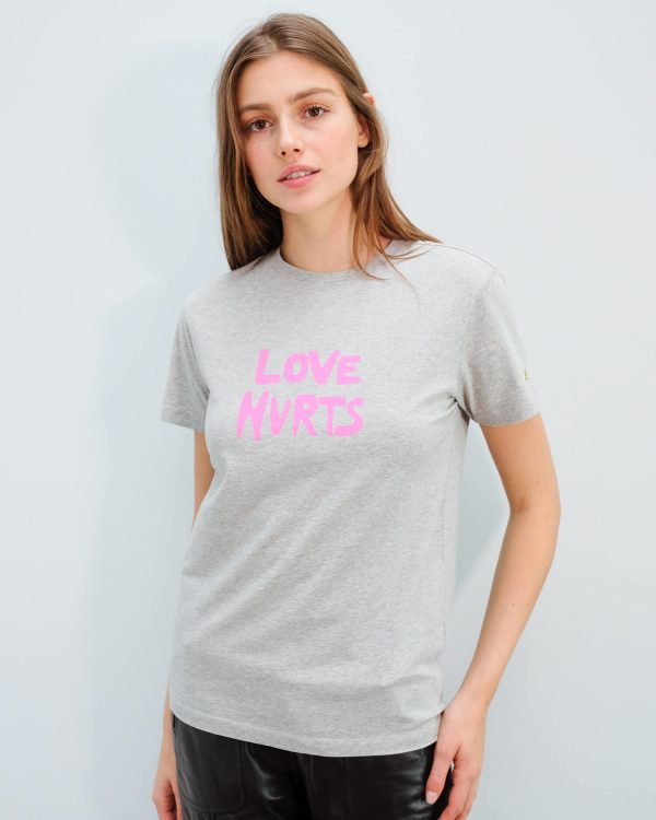 BF Love hurts tee in grey For Cheap