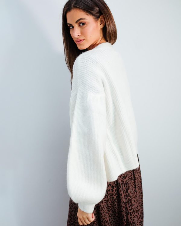 BUP Celine knit cardi in eggnog on Sale