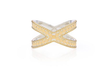 AB6460R gold and silver cross ring Sale