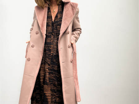 R&P Pita reversible long coat in misty rose Discount