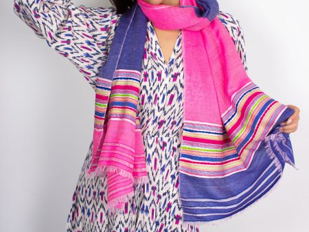 ANNA 5206 Himalaya Scarf in Pink and Blue Supply