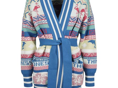 Golden Goose Fair Isle belted cardigan For Discount