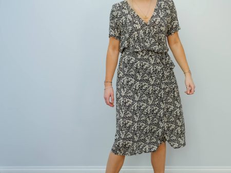 V Rona printed dress in crocus For Cheap