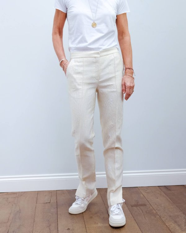 BMB Lingaard trousers in egg white Online Hot Sale