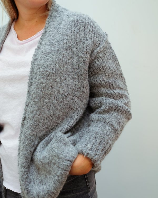 AV TUD19 Cardi in grey chine Online Sale