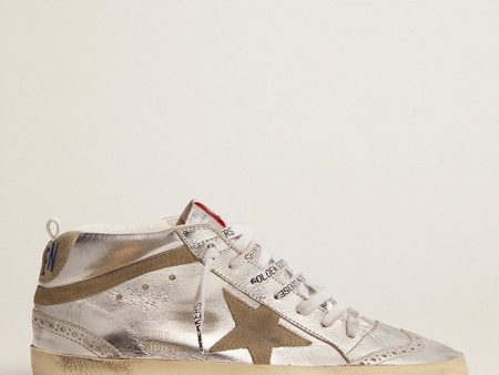 GG Mid Star Trainers in Silver Taupe For Sale