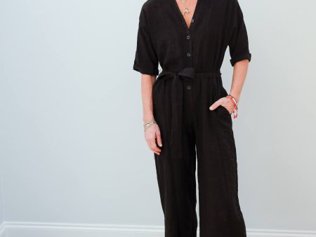 V Tamra jumpsuit in black on Sale