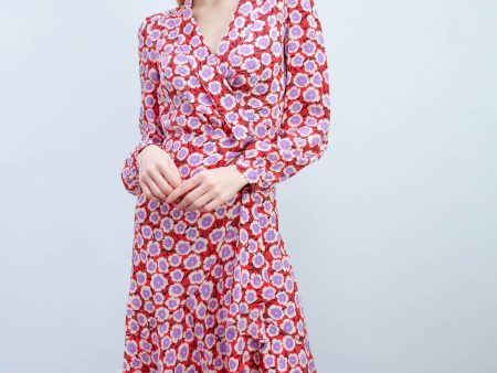 DVF Carla two dress in daisies poinsettia on Sale