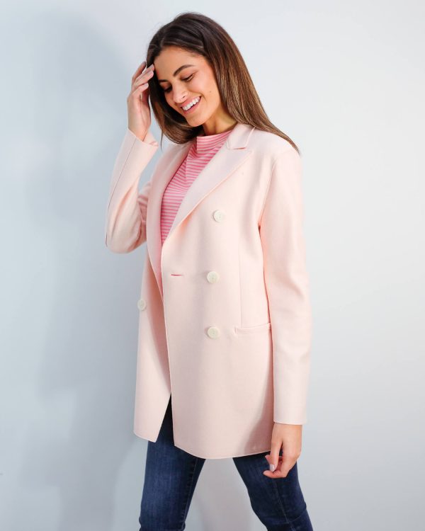 HWL Pressed wool blazer in pastel pink For Sale